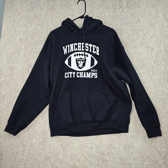 Winchester City Champs 2017 Black Hoodie XL  Gildan Heavy Blend Fleece - Picture 1 of 5